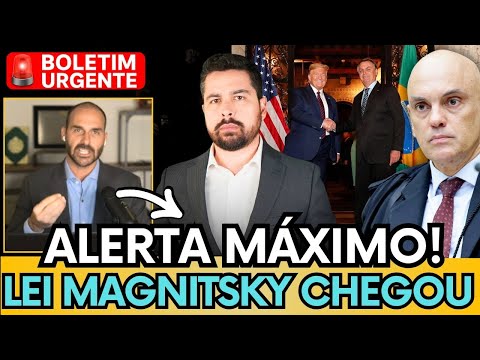 🔴 URGENTE: MORAES PODE SER ALVO DA LEI MAGNIRSKY AINDA HOJE! EDUARDO EXPÔS O PLANO SECRETO DOS EUA!