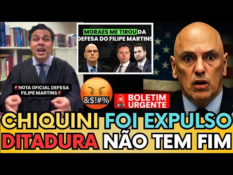 🚨DITADURA ESCANCARADA! MORAES RETIRA ADVOGADO DE FELIPE MARTINS!