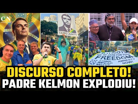 🚨PADRE KELMOM FAZ DISCURSO EMOCIONANTE EM MANIFESTAÇÃO NA PAULISTA! -"CAMINHADA PELA LIBERDADE" !