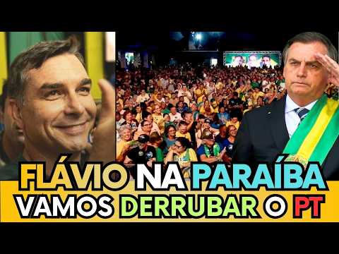 🚨 FLAVIO BOLSONARO VAI PRA CIMA DE LULA EM DISCURSO NA PARAÍBA "VAMOS CHUTAR O PT E A ESQUERDA"