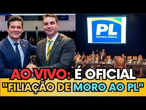 🚨 AO VIVO: COM PRESESNÇA DE FLÁVIO BOLSONARO, CERIMÔNIA DE FILIAÇÃO DE SERGIO MORO AO PL