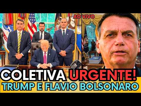 🚨URGENTE: FLÁVIO BOLSONARO FAZ COLETIVA APÓS REUNIÃO NA CASA BRANCA COM TRUMP!