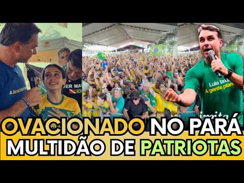 FLÁVIO BOLSONARO SE EMOCIONA EM DISCURSO COM MULTIDÃO DE PATRIOTAS NO PARÁ, VEJA O MOMENTO!