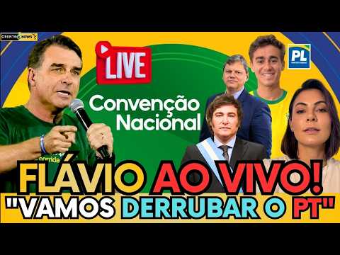 🚨 AO VIVO: CONVENÇÃO DO PL AO VIVO COM FLÁVIO BOLSONARO, JAVIER MILEI, MICHELLE E NIKOLAS FERREIRA