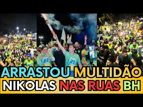 NIKOLAS ARRASTA MULTIDÃO EM CAMINHANDA PELAS RUAS DE MINAS "VAMOS BOTAR A ESQUERDA PRA CORRER"