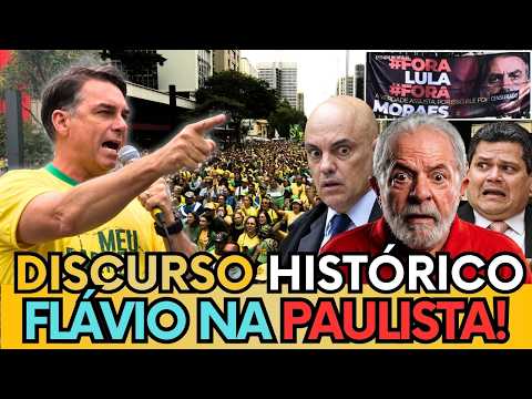 🚨QUE MOMENTO! FLÁVIO E MULTIDÃO DE PATRIOTAS PEDEM "FORA LULA E FORA MORAES" DISCURSO COMPLETO