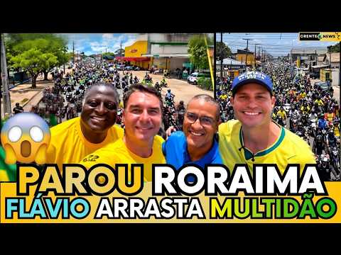 🚨 IMAGENS IMPRESSIONAM! FLÁVIO BOLSONARO É CARREGADO PELO POVO EM BOA VISTA - RORAIMA