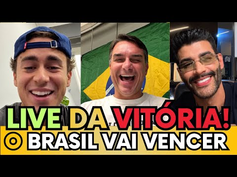 🛑🇧🇷 FLÁVIO BOLSONARO, NIKOLAS FERREIRA E GUSTAVO LIMA FAZEM LIVE DA VITÓRIA “É O FIM DA ERA DO PT”
