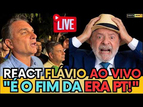 🚨REACT AO VIVO: FLÁVIO FAZ PRIMEIRA COLETIVA APÓS VITÓRIA SOBRE LULA NO 1TURNO "VAMOS DERRUBAR LULA"