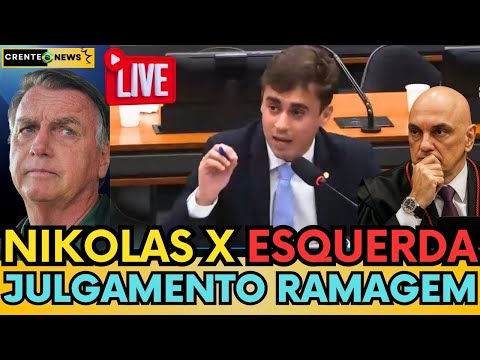 🚨AO VIVO: NIKOLAS E BOLSONARISTAS ENFRENTAM A ESQUERDA EM JULGAMENTO DE RAMAGEM!” #nikolasferreira